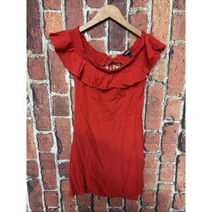 Express Women's Red Off Shoulder Short Sleeve Dress Size 12
